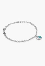 very nice tiny silver enamel flower heart May birthstone bracelet for babies